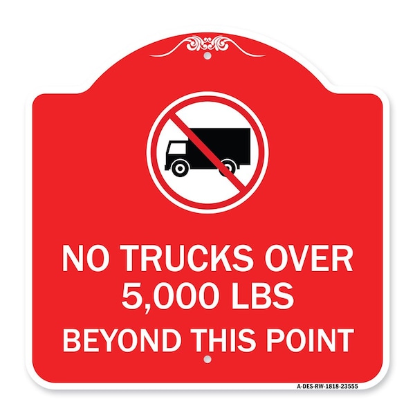 No Trucks Over Editable Weight Beyond This Point W/ Graphic Heavy-Gauge Alum, 18" H, RW-1818-23555